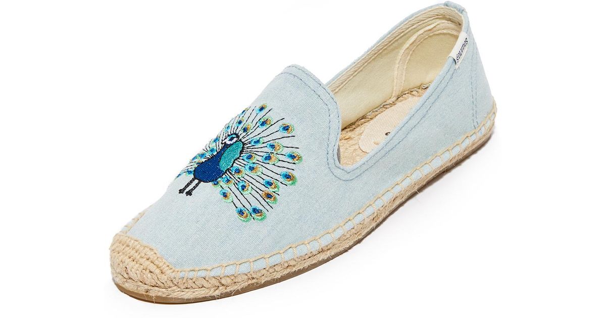 Soludos Cotton Peacock Smoking Slippers 