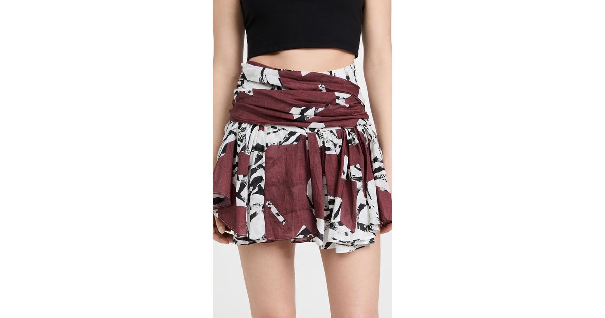 IRO Hernan Skirt in Burgundy/Black (Black) - Lyst
