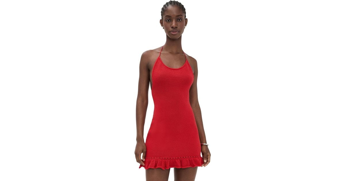 white christmas dresses Guizio Womens Crochet Halter Mini Dress – Extra Butter main image 0