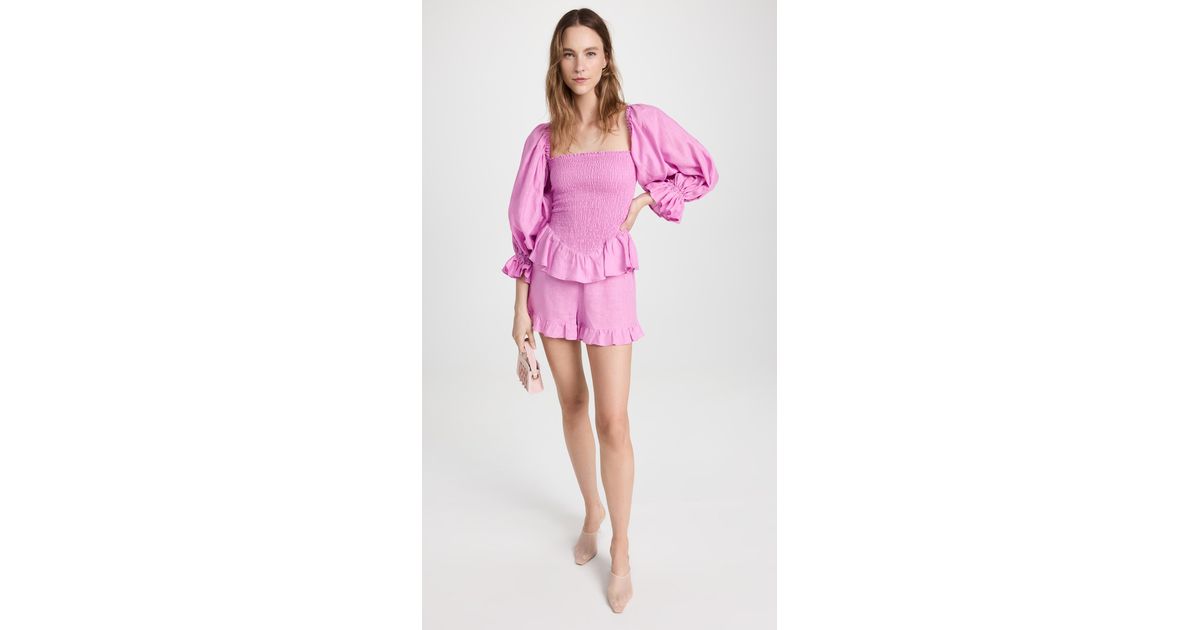 Sleeper Linen Atlanta Lounge Suit In Pink Lyst Canada