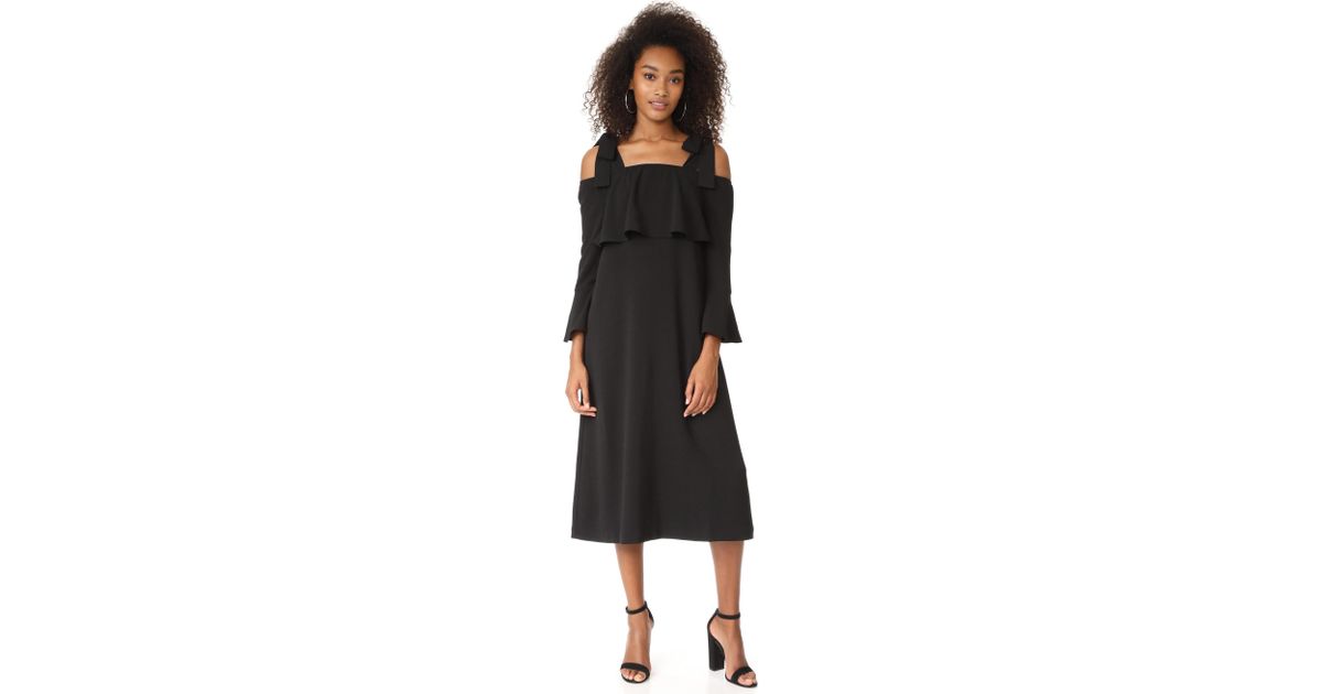 ganni clark dress black