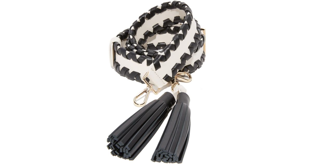 Kate Spade Leather Mix It Up Tassel Guitar Strap in Black Lyst