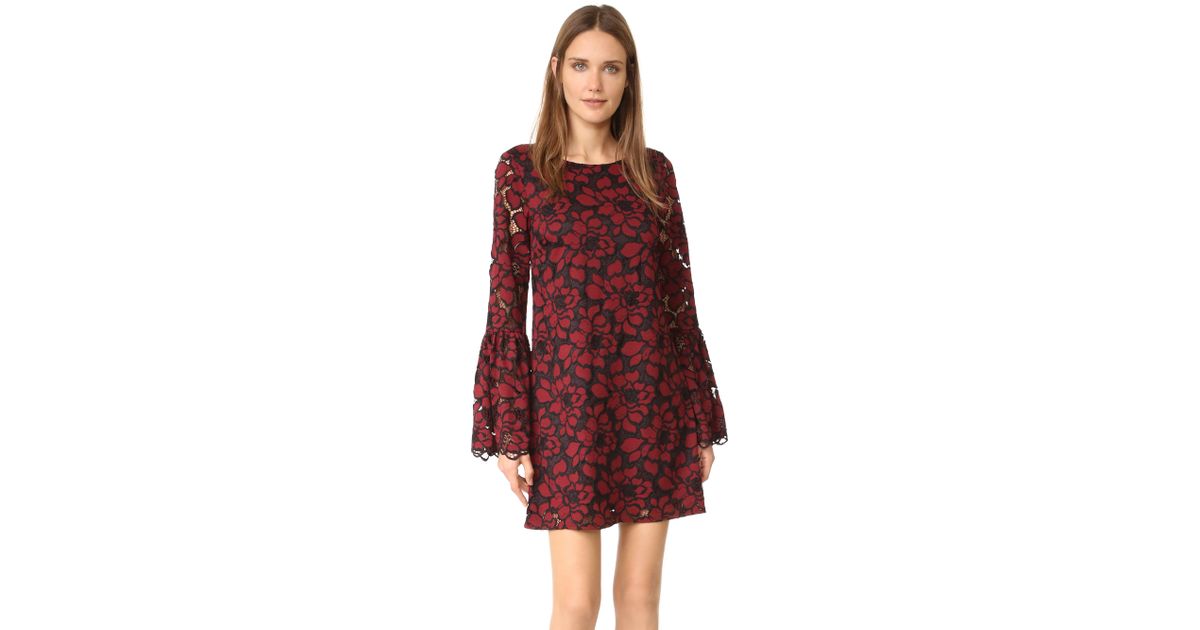 Likely Lace Perry Dress in Black/Garnet (Red) | Lyst