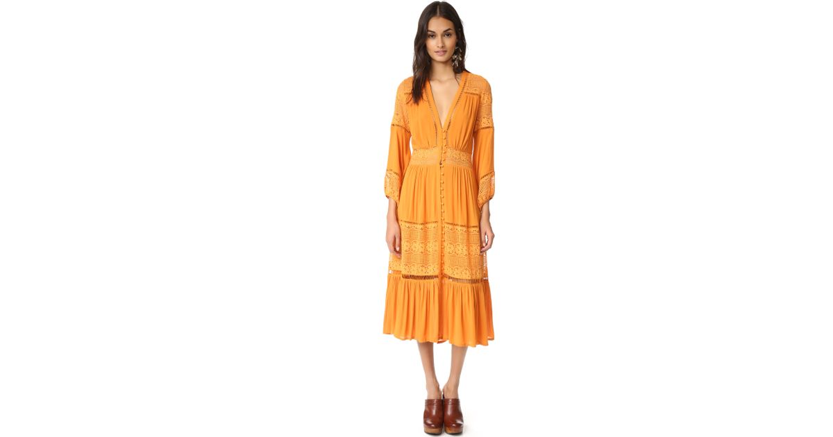 Spell Olivia Luxe Lace Midi Dress | Lyst