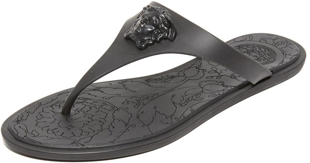 Versace Rubber Thong Sandals - Lyst