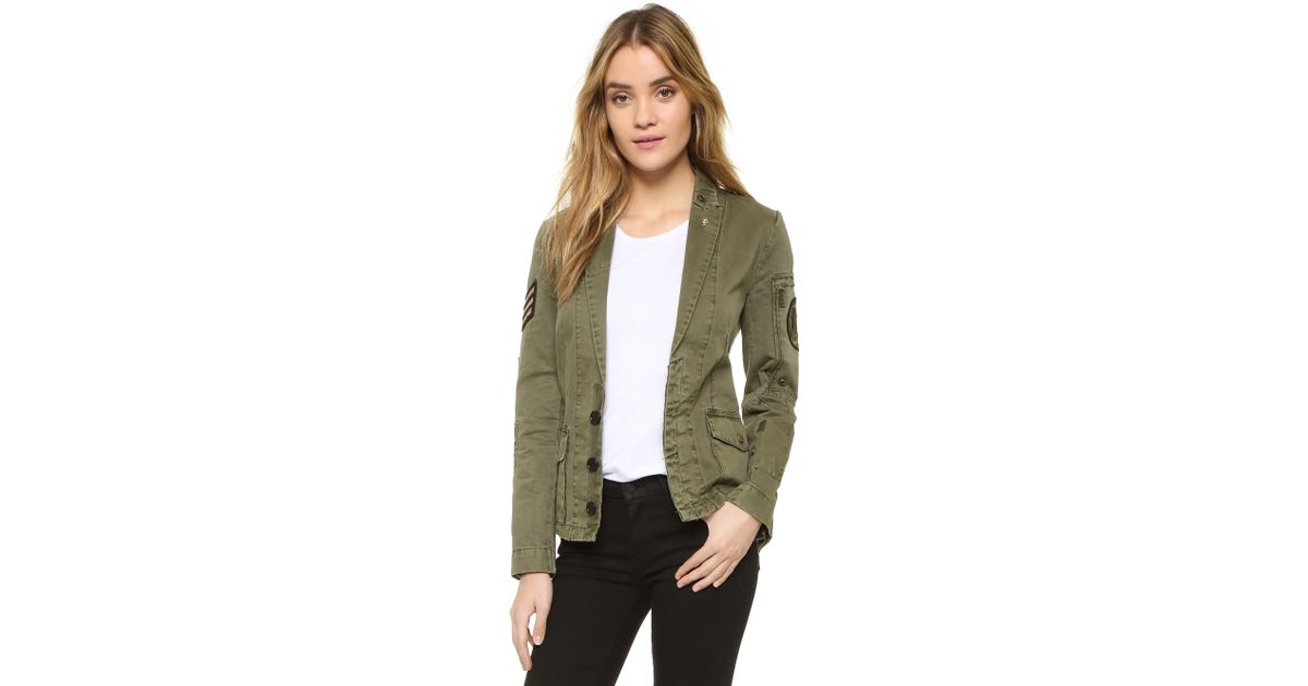 Zadig & Voltaire Cotton Virginia Grunge Army Jacket in Green Lyst Canada