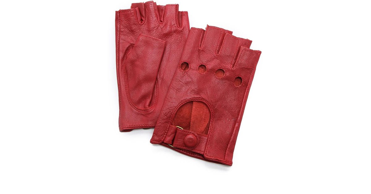 red biker gloves