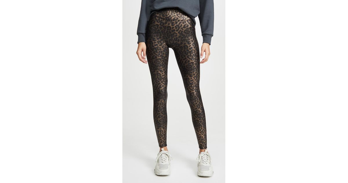 Spanx Leopard Shine Faux Leather Leggings in Black Lyst Canada