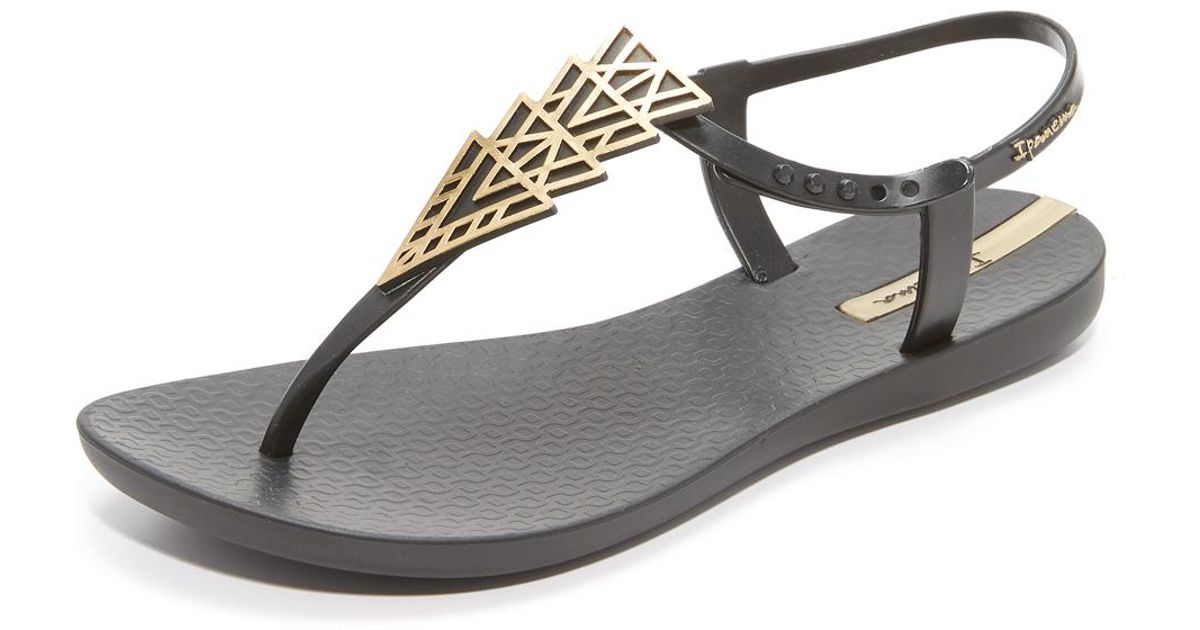 ipanema black and gold sandals