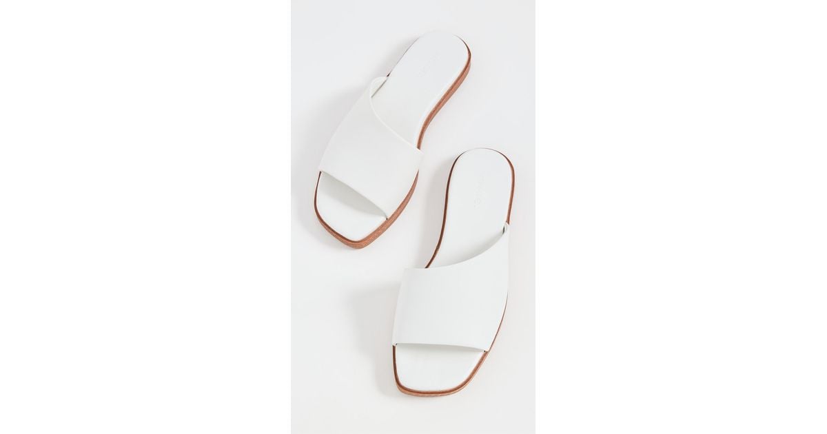 Vince Leather Canella Mules in White | Lyst
