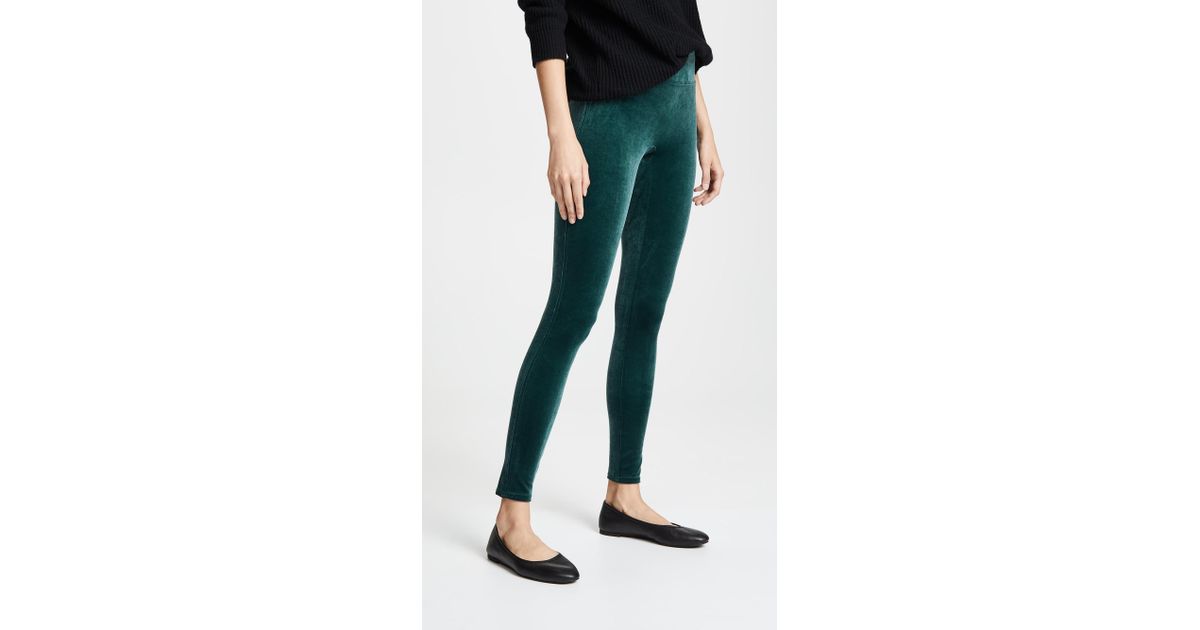 Spanx Velvet Leggings in Malachite 