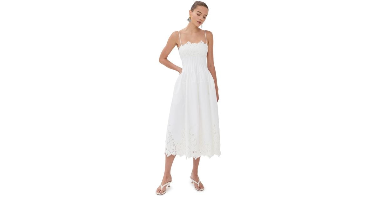 Jonathan Simkhai Lilianna Sleeveless Lace Midi Dress in White | Lyst