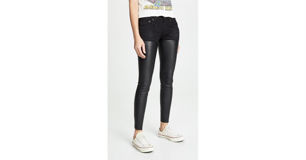 R13 Leather Chaps Jeans in Black - Lyst