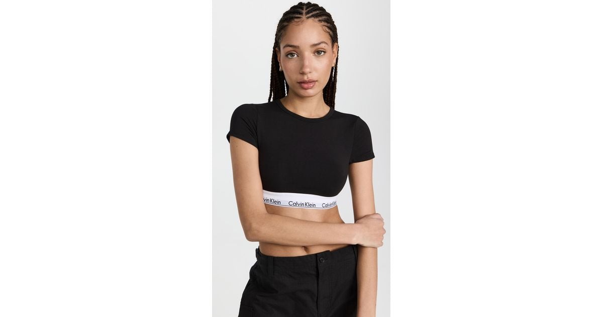 Calvin Klein T-shirt Bralette in Black