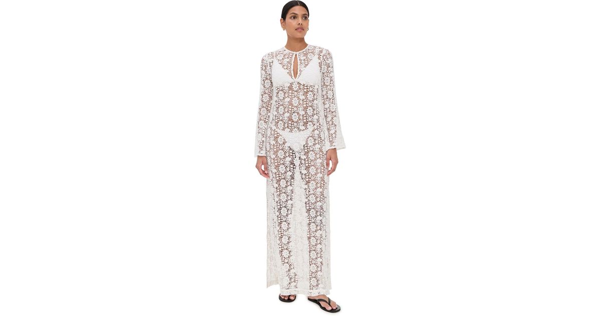 nili lotan della crocheted cotton maxi dress DELLA KNIT DRESS | Women's Full Length Dress In Indian Cotton Lace