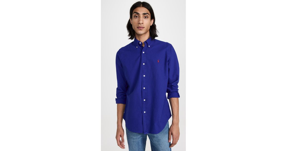 Polo Ralph Lauren Classic Oxford Long Sleeve Sport Shirt in Blue for ...