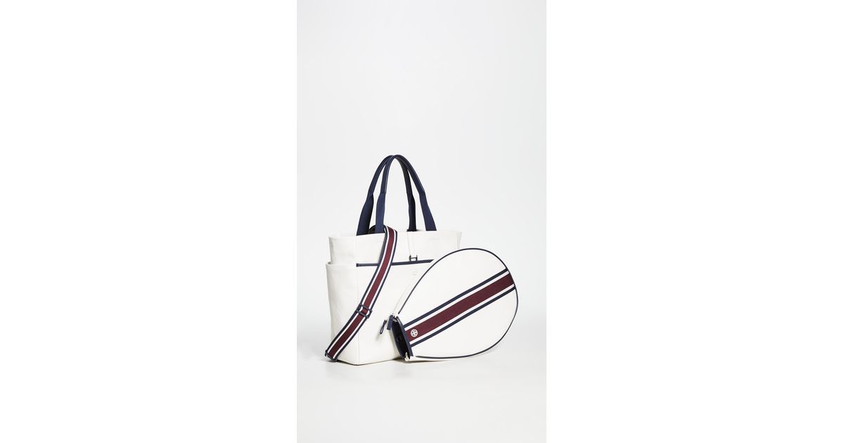 Tory Sport Convertible Stripe Tennis Tote in Blue | Lyst