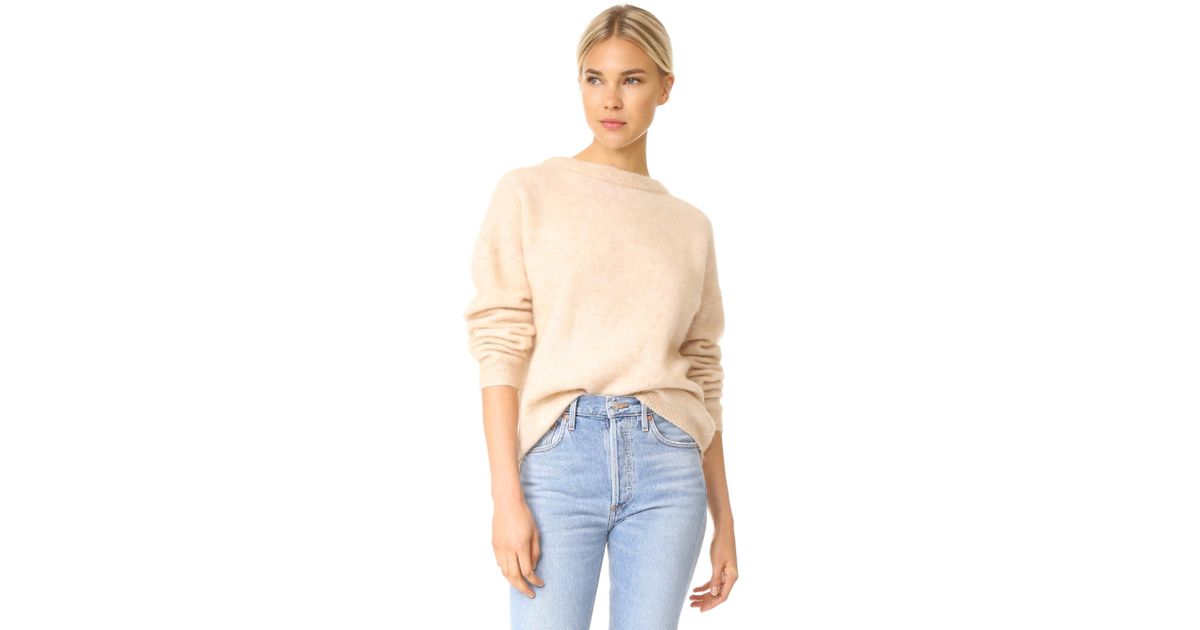 Acne Studios Dramatic Mohair Sweater in Natural | Lyst