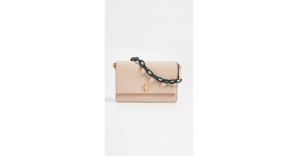 Tory Burch Kira Double Strap Shoulder Bag in Natural | Lyst