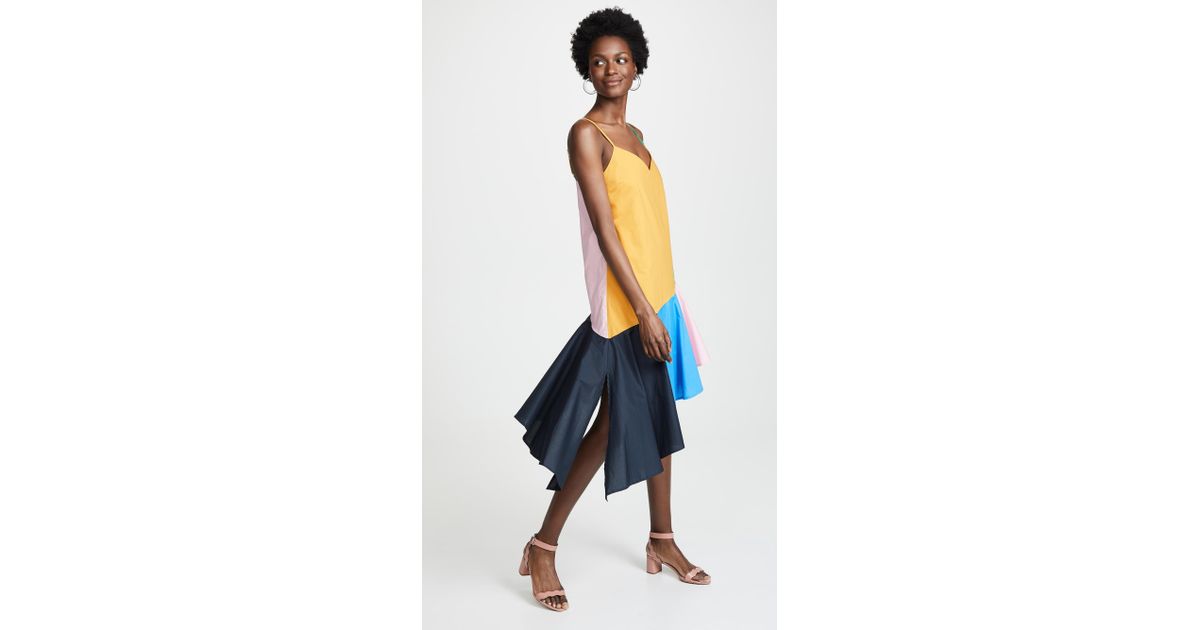 english factory colorblock midi dress