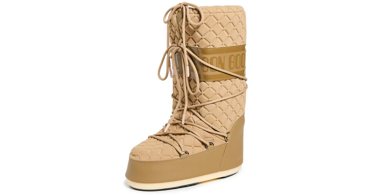 Moon Boot Icon Quilt Boots in Natural | Lyst