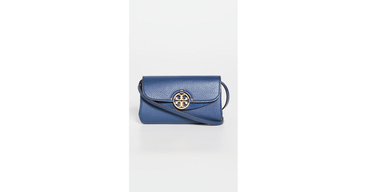 Tory Burch Leather Miller Wallet Crossbody Bag in Blue | Lyst UK