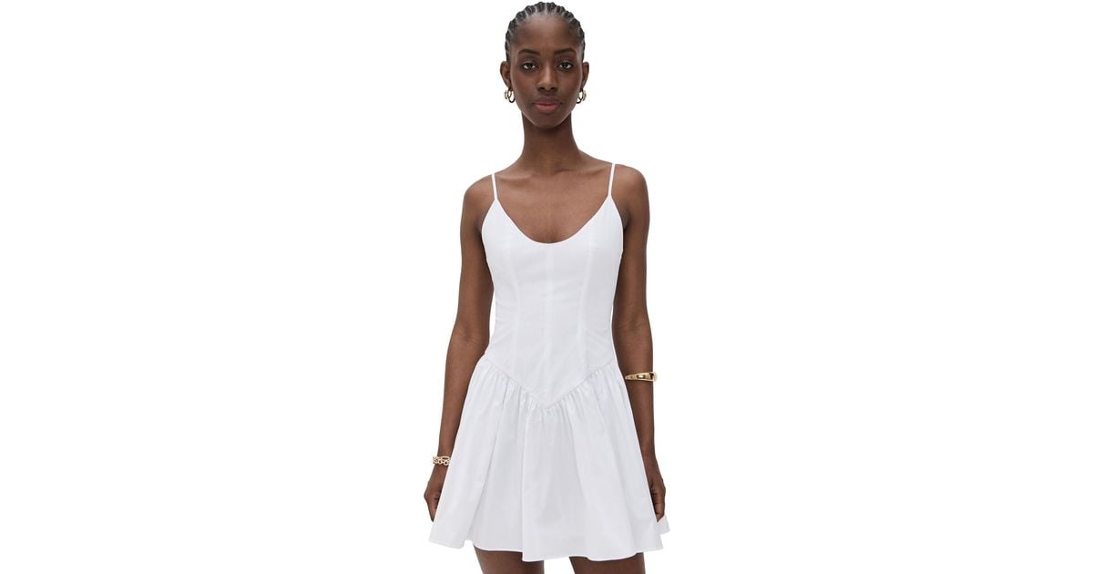 STAUD Mini Dena Dress in White