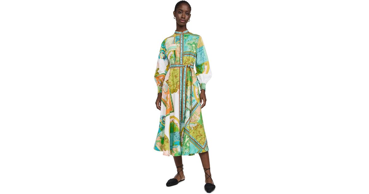 ALMAIS Atlas Shirtdress in Green | Lyst