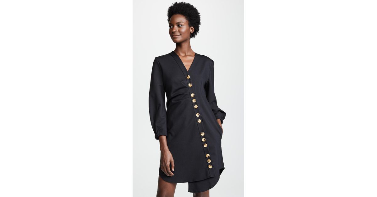 tibi asymmetrical shirt dress