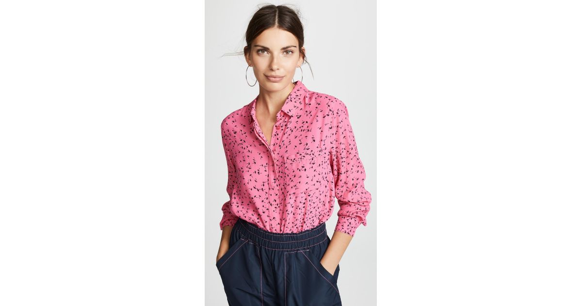 ganni barra crepe shirt