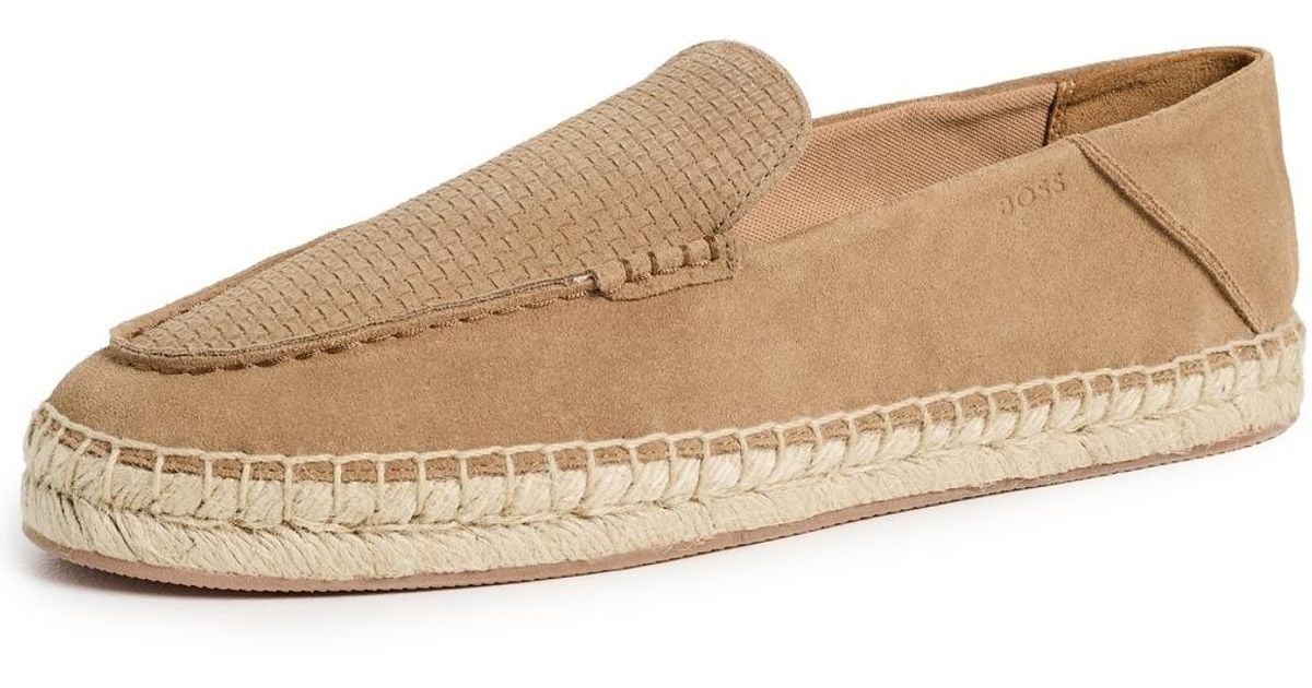 Boss White Sienne Suede Espadrilles for men