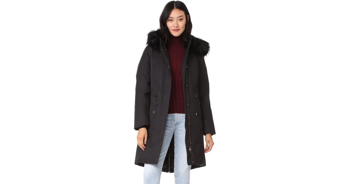 mackage enia down jacket with fur hood