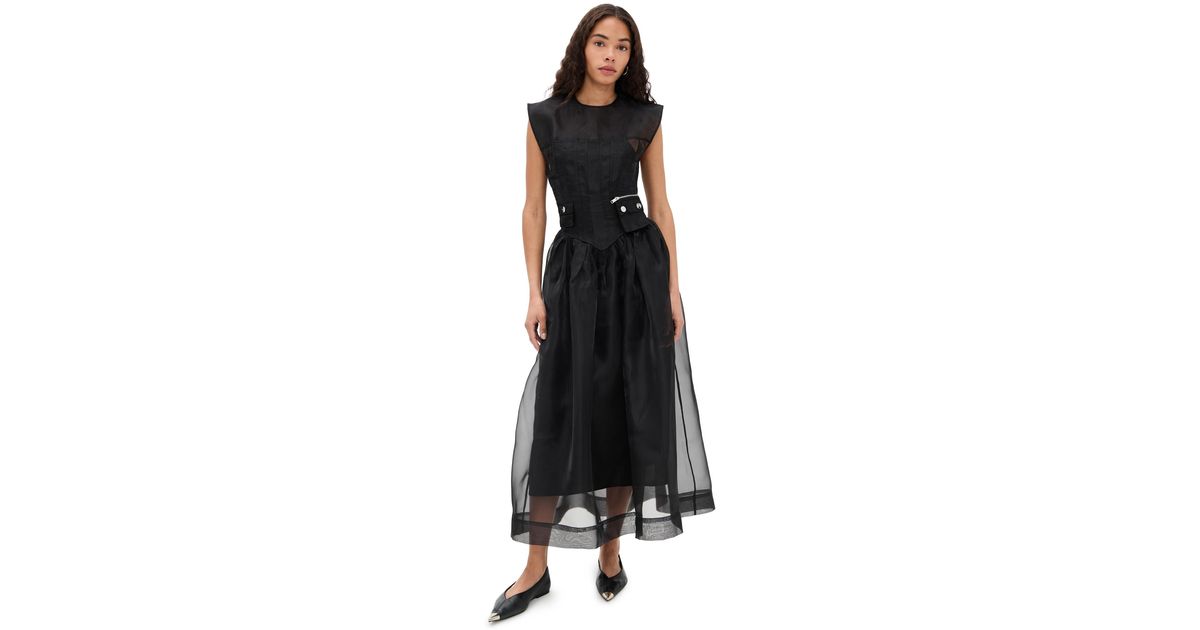knee length dresses for ladies Heavy Cotton Tailoring Corset Midi Dress main image 1