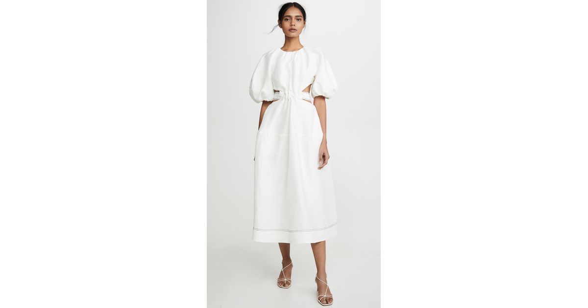 Aje. Mimosa Cutout Midi Dress in White | Lyst