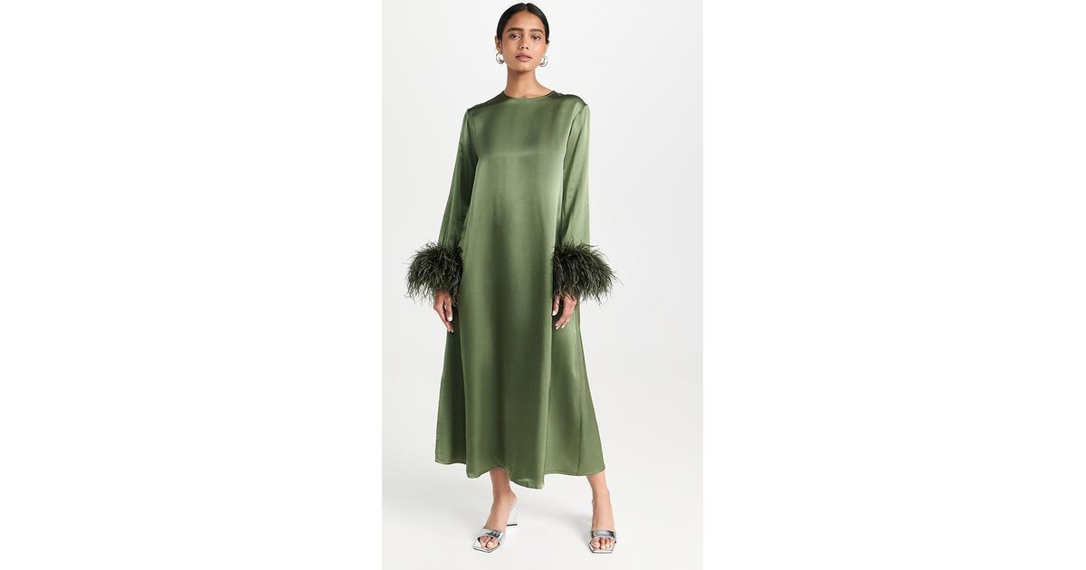 Sleeper Suzi Maxi Dress With Detachable Feathers in Green | Lyst Sleeper Suzi Maxi Dress With Detachable Feathers in Green | Lyst