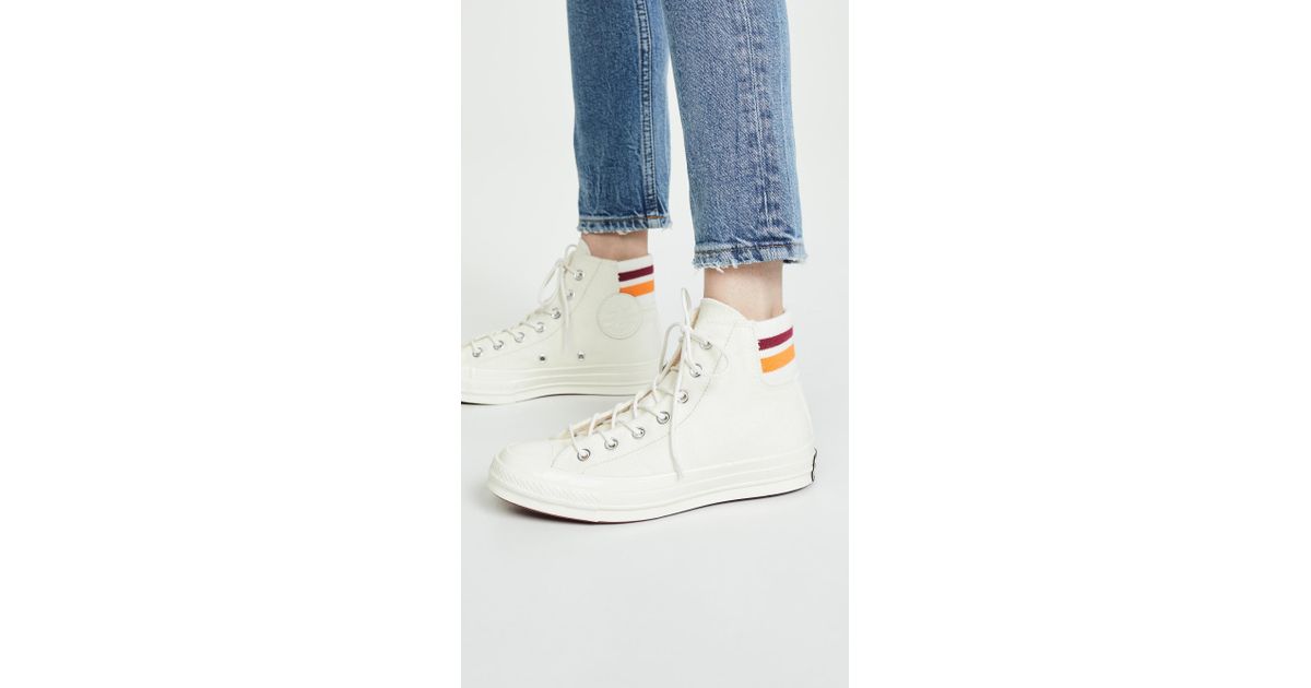 Converse Chuck 70 Retro Stripe High Top Sneakers in White | Lyst