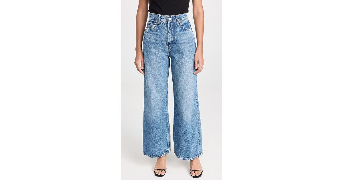 Reformation Cary High Rise Wide Leg Cropped Jeans in Blue | Lyst