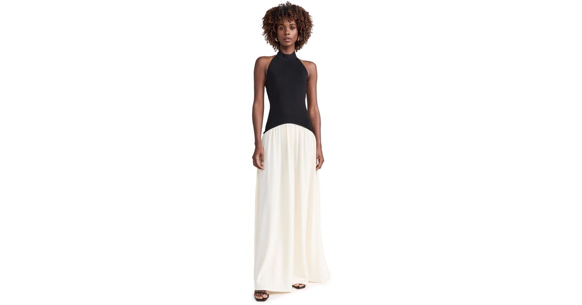 Solid & Striped The Halter Soglio Dress in Black | Lyst