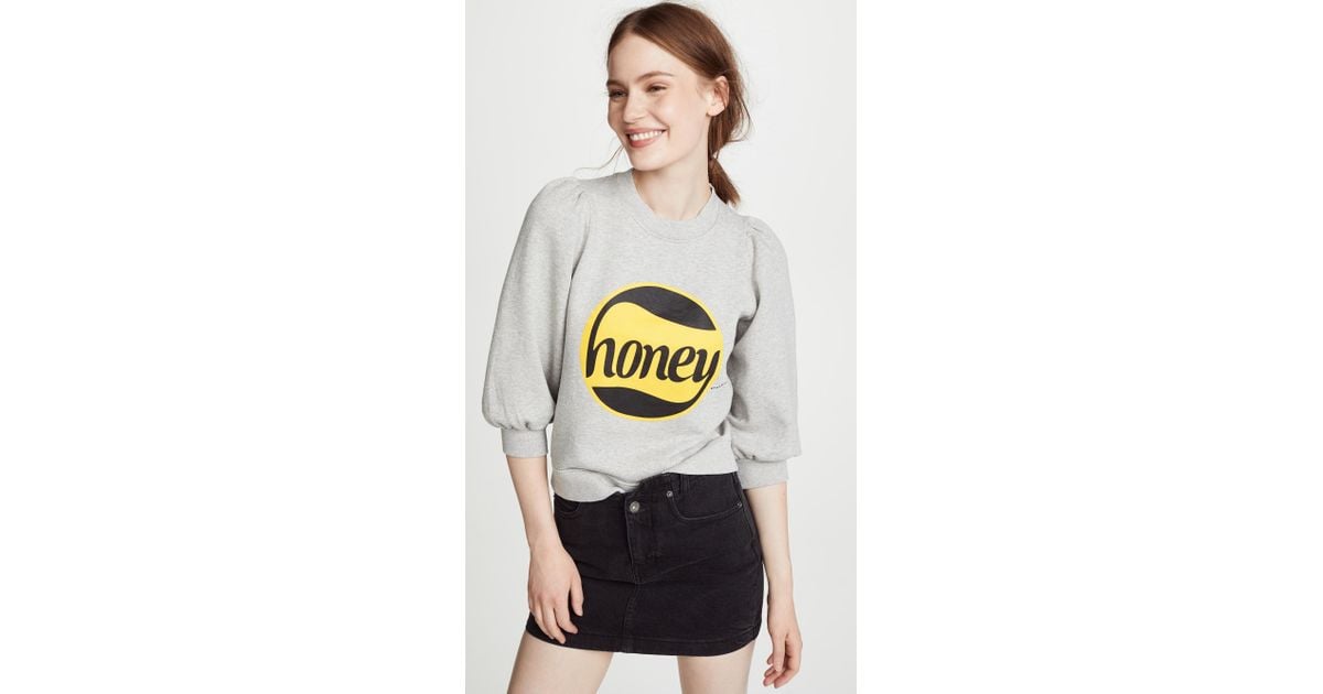 Ganni Honey Sweatshirt in Gray Lyst