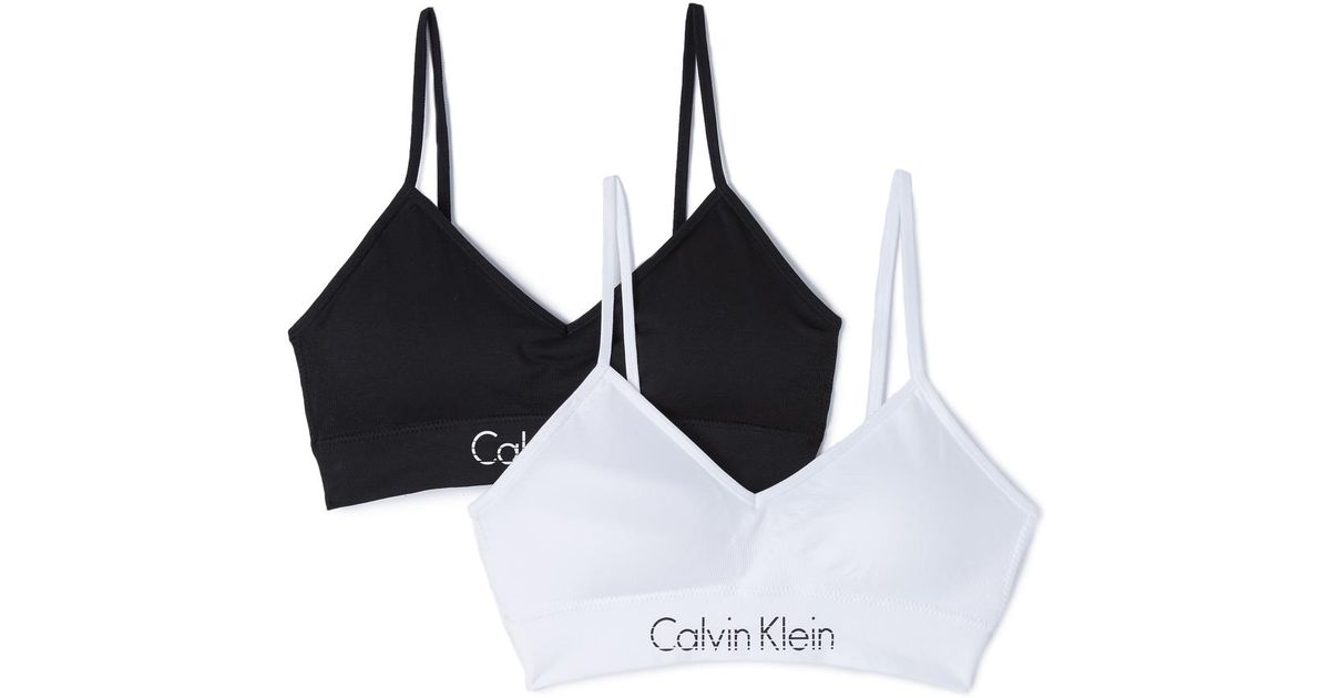 CALVIN KLEIN 205W39NYC Synthetic Horizon Bralette 2 Pack in Black/White  (White) | Lyst