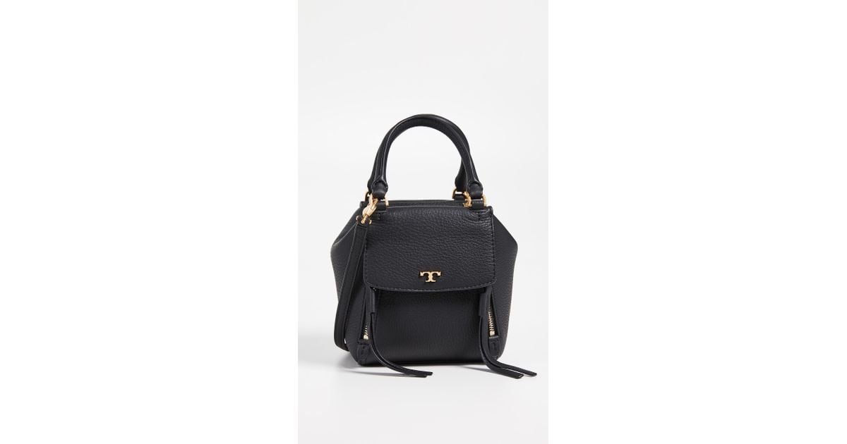 Tory Burch Half Moon Micro Satchel in Black | Lyst Tory Burch Half Moon Micro Satchel in Black | Lyst