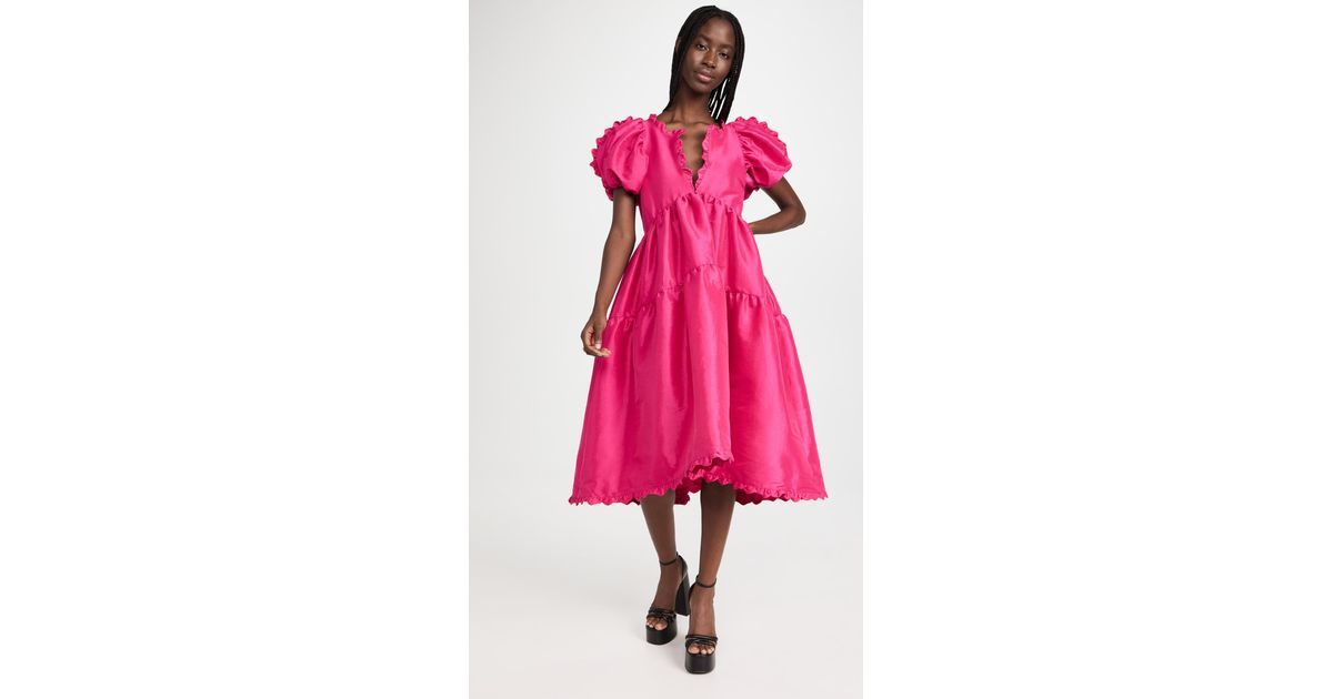 Kika Vargas Silk Leana Dress in Fuschia (Pink) | Lyst UK