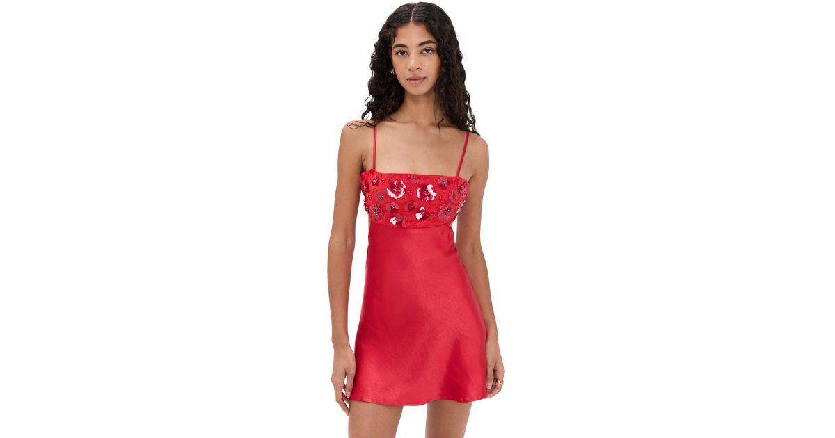 Bailey Rose Embellished Mini Dress in Red | Lyst