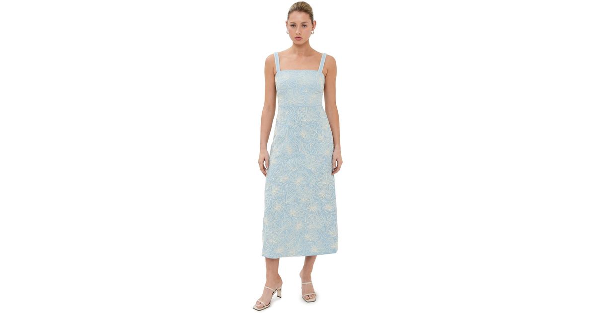 veronica beard ella embroidered midi dress Ella Sleeveless Embroidered Midi Dress