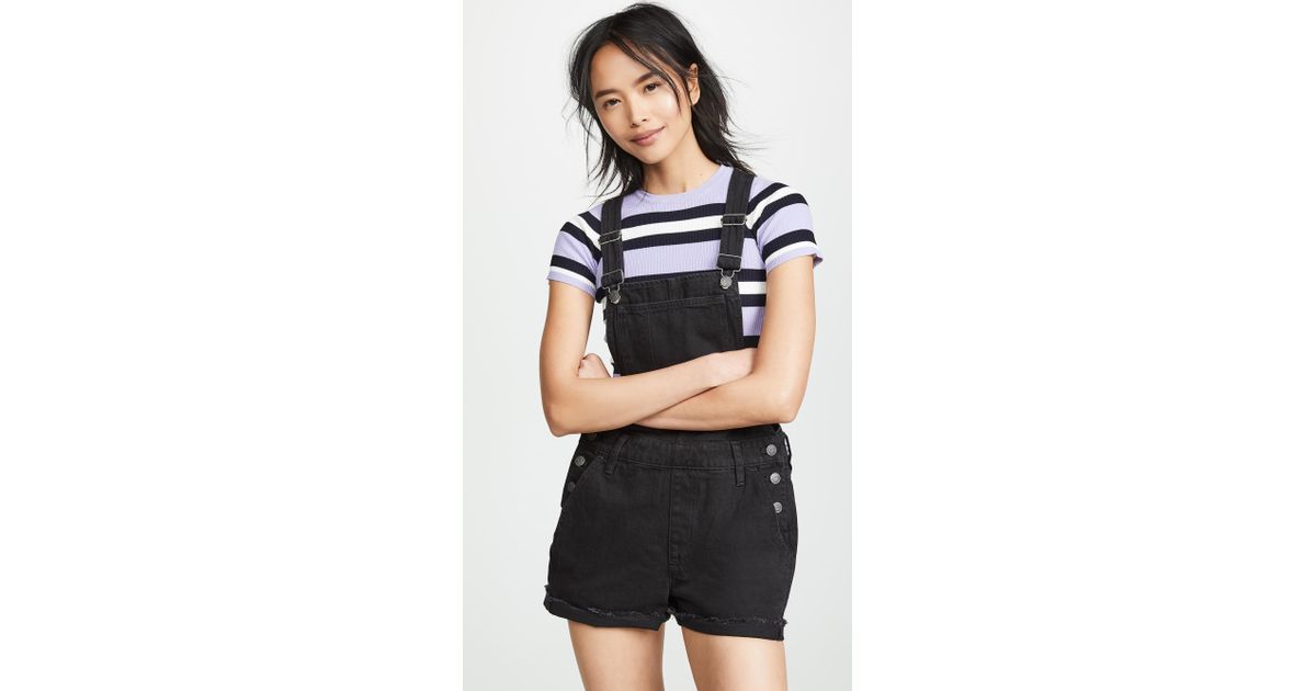 adirondack short overalls in washed black