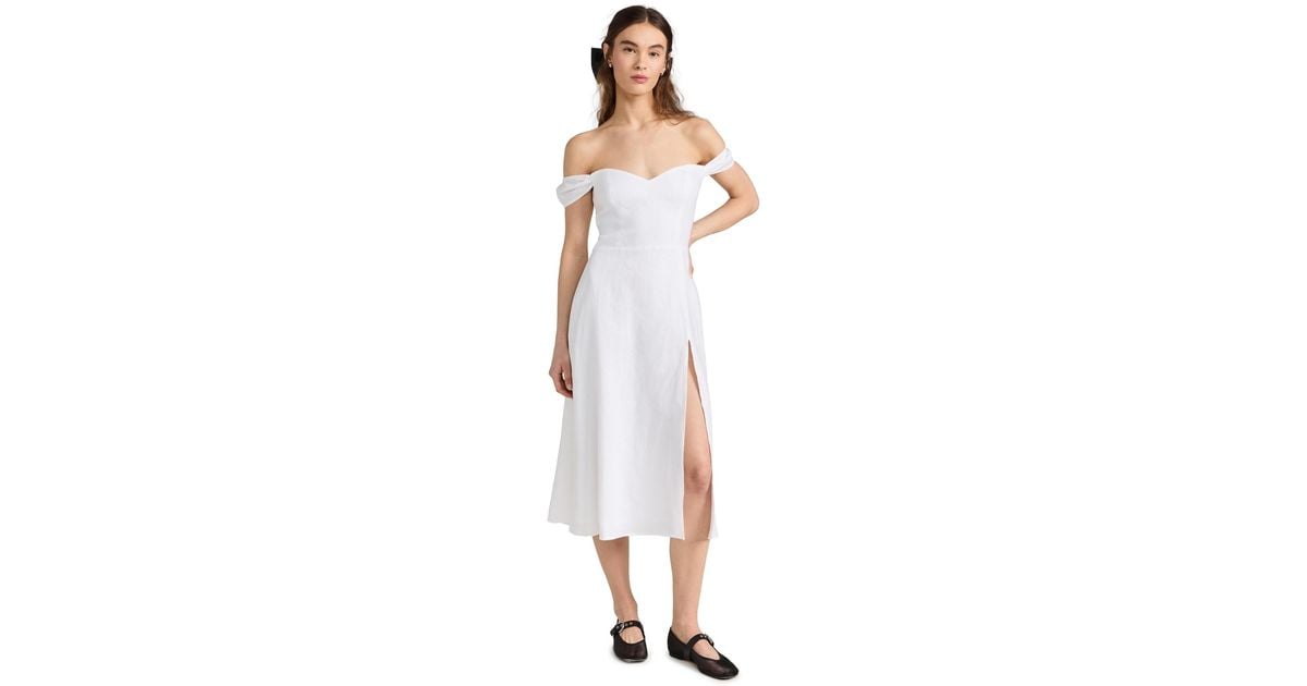 Reformation Bridgton Linen Dress in White | Lyst Reformation Bridgton Linen Dress in White | Lyst