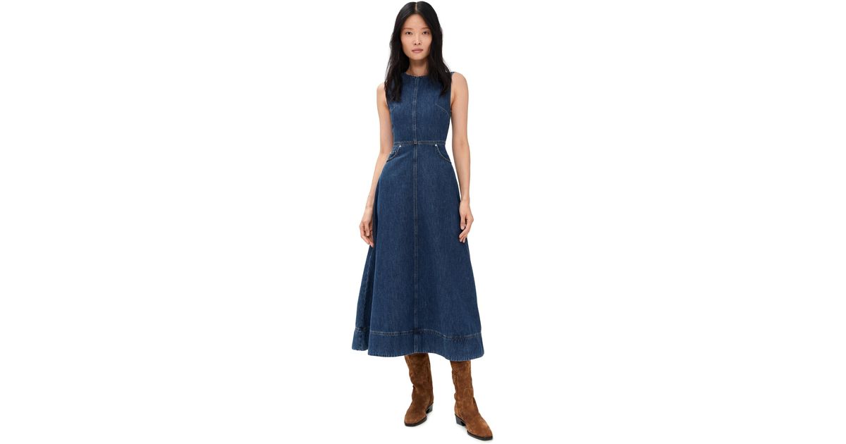 ALIGNE Waterlily Denim Midi Dress in Blue | Lyst