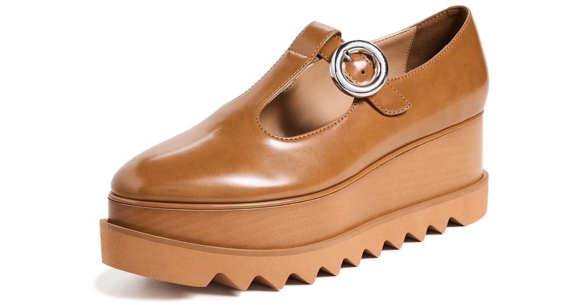 Stella McCartney Elyse Eco Brush Mat Mary Janes in Natural