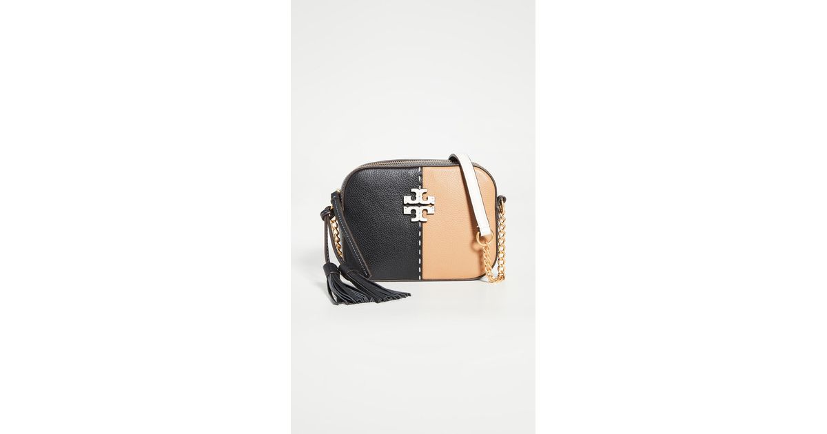 Tory Burch Leather Mcgraw Colorblock Crossbody Bag in Black - Lyst