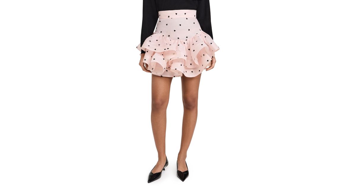 NOFFICIALNOFFICE★韓国★POLKA DOT FRILL MINI SKIRT 追跡あり Black Polka Dot Georgette Frilled Mini Skirt | EST-SEW-1027